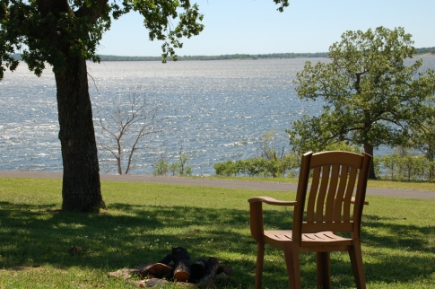 by the lake